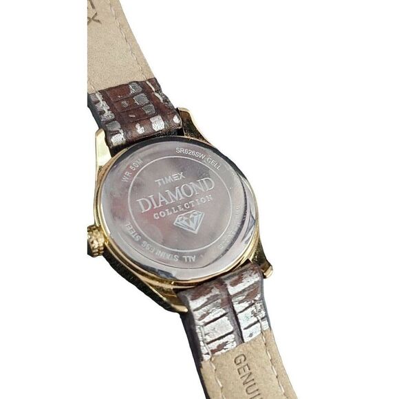 Vintage TIMEX Diamond Collection Black Face Stainless Steel Women's Watch - Picture 10 of 10